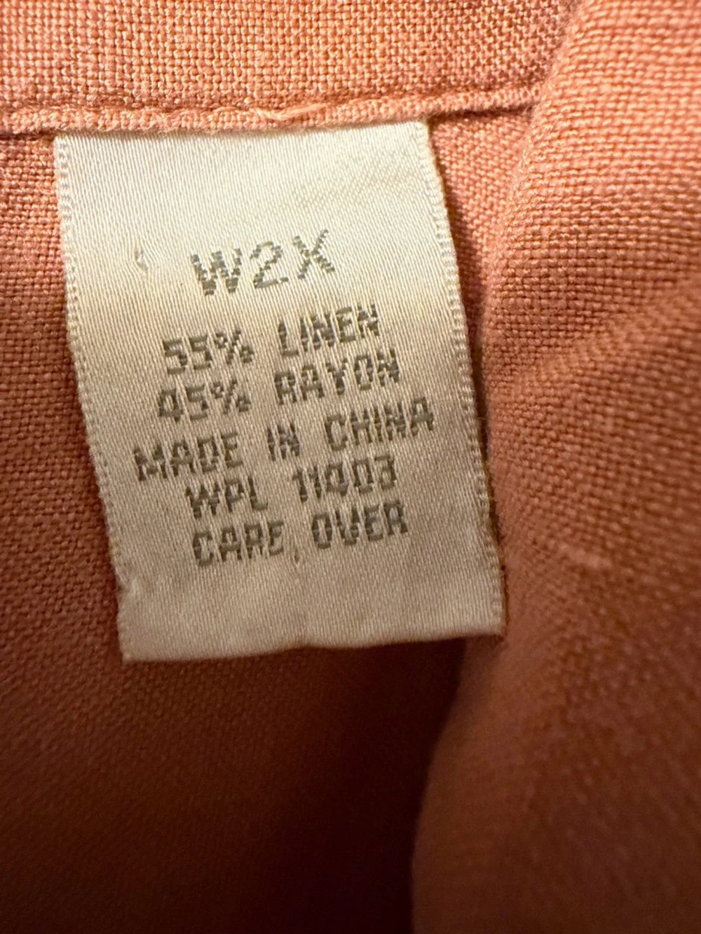 Preswick & Moore Women’s 2X Linen Blend Button Front Blouse Lightweight Relaxed